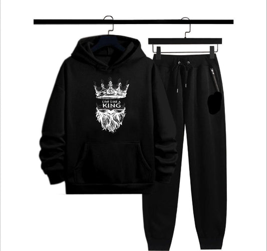 Men's Fleece Graphic Sublimation Hoodie Track Suit -2Pcs Set